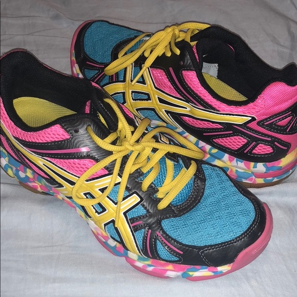 multicolor asics shoes